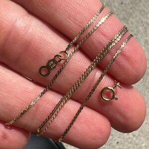 14K yellow gold S chain necklace 1mm 18 5/8" JW